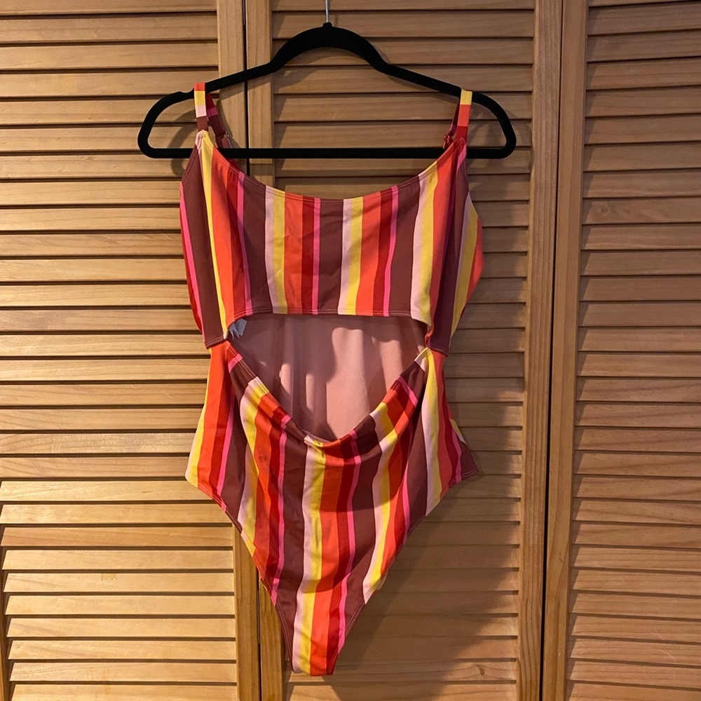 Striped One Piece Bathing Suit